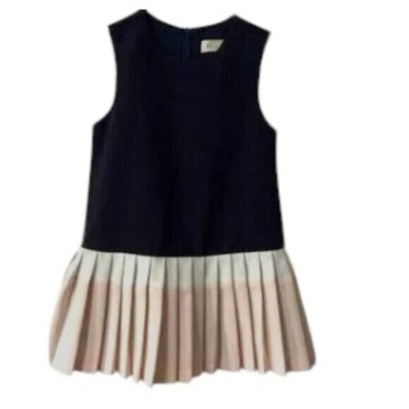 Blink Blank Preppy Toddler Dress Pleated Skirt Navy Sleeveless Size 3/4 - Picture 1 of 5